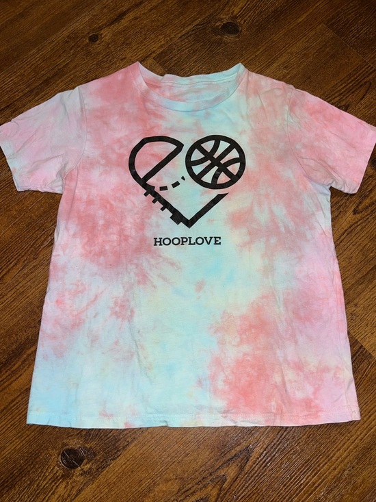 Other - Kids Tie-Dye Hoop Love Sporty Pink & Blue Graphic Tee Size L